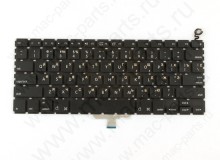 Клавиатура для MacBook A1181 Black английская раскладка с русской гравировкой, Enter горизонтальный