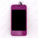 Переднее стекло (тачскрин) для iPhone 4G фиолетовое