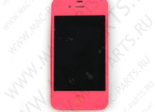 Переднее стекло (тачскрин) для iPhone 4G розовое