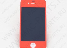 Переднее стекло (тачскрин) для iPhone 4S оранжевое