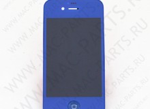 Переднее стекло (тачскрин) для iPhone 4S синее