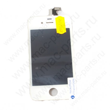 Переднее стекло (тачскрин) для iPhone 4G белое (Оригинал)