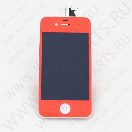Переднее стекло (тачскрин) для iPhone 4S оранжевое