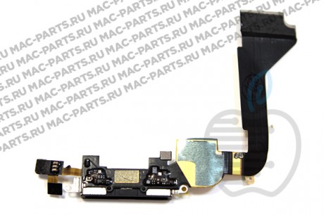 Шлейф с разъемом зарядки iPhone 4g черный